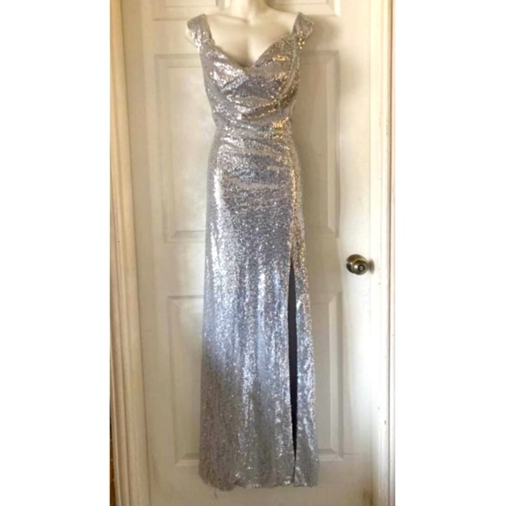 Beautiful silver sequin formal dress